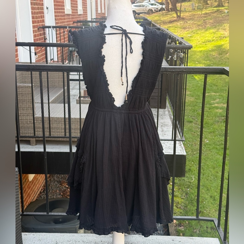 Free People Antoinette Mini Endless Summer Sleeveless Ruffle Dress Tiered Size L - Picture 9 of 10